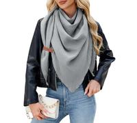 PASUDA Sciarpa Triangolare Donna Autunno Invernale Morbido Leggero Foulard Calda Elegante Classica Grande Cotone Multifunzione Stole Scialle (Grigio, One Size)