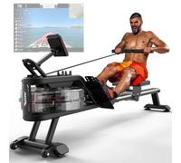 PASYOU Vogatore ad Acqua, Vogatore pieghevole per la casa, Supporto per Ipad per l'allenamento cardio,Magnetico a 6 Livelli, Guida di Scorrimento in Alluminio, per Fitness Allenamento(PW30)