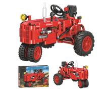 Pasyru Tecnica classica trattore, mattoncini da costruzione per trattore, modello classico, 302 pezzi, giocattolo per costruzione trattore, classico trattore retrò, compatibile con