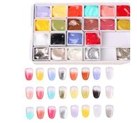 Pat Gel Palette - 24-Colors Matte Paste Paint, Multicolor NonFloating Solid Cream Kit, ThreeDimensional Embossed Drawing Mud Compact | Dense High-pigment Extension Styling Paste For