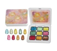 Pat Gel Palette for Nails | 9-Color Glitter Manicure C osmetics | Fingernails Patting Gel Set | for Enthusiasts Beginners Professionals Home Salon Gathering Wedding