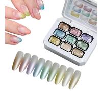 Pat Gels For Nails - 9-Color Gradient Manicure Tools | nailColor Pigment Pat Gel Set With Its High Saturation nailColors And Versatile Blending Properties, This Patting Gel Allows For Intricate Nail