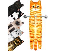 PAT JUUMG Asciugamani divertenti a forma di gatto per il bagno, grazioso asciugamano da cucina da appendere, super assorbente, morbido, regalo per gli amanti dei gatti, regalo per donne o per la nuova