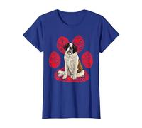 Pata di Amore Cane di San Bernardo Maglietta, Donna, Blu Reale, L