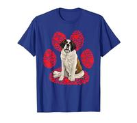 Pata di Amore Cane di San Bernardo Maglietta, Uomo, Blu Reale, L