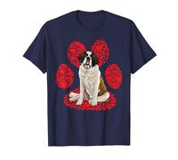 Pata di Amore Cane di San Bernardo Maglietta, Uomo, Navy, L