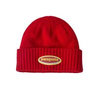 Patagonia - Cappello con risvolto - Brodeo Beanie Oval Logo: Amanita Red in Nylon - rosso