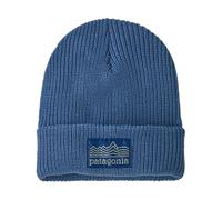Patagonia - Cappello con risvolto - K's Logo Beanie Strata Stencil: Barnacle Blue in Poliestere Riciclato