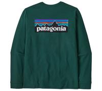 Patagonia - T-shirt da uomo in cotone riciclato - M's L/S P-6 Logo Responsibili-Tee Cascade Green per Uomo in Cotone - Taglia L - Verde