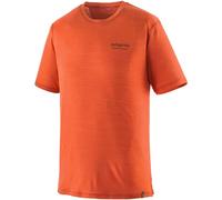 Patagonia - Maglietta tecnica e traspirante in lana merino per l'escursionismo - M's Cap Cool Merino Blend Graphic Shirt Heritage Header Coal Orange per Uomo in Poliestere Riciclato - Taglia M -