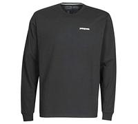 Patagonia T-shirt uomo P-6 Logo Responsibili-Tee manica lunga cotone riciclato Nero S