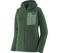 Patagonia - Pile leggero e traspirante con cerniera - W's R1 Air Full-Zip Hoody Canopy Green in Poliestere Riciclato - Taglia M - Verde