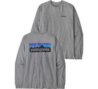 Maglietta a maniche lunghe Patagonia L/s P-6 Logo Responsabili-tee (Gravel Heather) uomo M