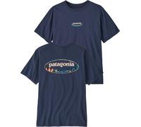 Patagonia - t-shirt classica e comoda in cotone biologico - M's '95 Oval Logo T-Shirt New Navy Kaleido per Uomo in Cotone - Taglia XL - Blu navy