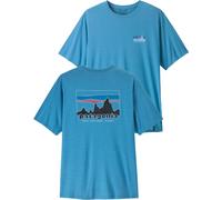 Patagonia - T-shirt da escursionismo leggero e traspirante - M's Cap Cool Daily Shirt '73 Skyline Shore Blue Light X-Dye per Uomo in Poliestere Riciclato - Taglia S