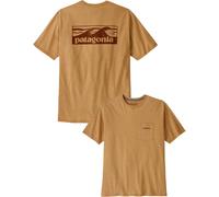 Patagonia - T-shirt da uomo in cotone riciclato - M's Boardshort Logo Pocket Responsibili-Tee Talon Gold per Uomo in Cotone - Taglia XL - Marrone