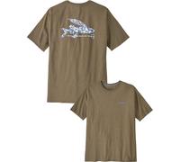 Patagonia - T-shirt da uomo in cotone riciclato - M's Flying Fish Responsibili-Tee Flying Fish Mthr Tree Abndnt Blue per Uomo in Cotone - Taglia XL - Blu navy