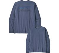 Patagonia - T-shirt da uomo in cotone riciclato - M's L/S P-6 Logo Responsibili-Tee P-6 Outline: Current Blue per Uomo in Cotone - Taglia S