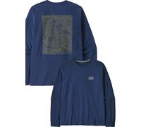 Patagonia - T-shirt da uomo in cotone riciclato - M's L/S Strataspire Responsibili-Tee Clement Blue per Uomo in Cotone - Taglia S