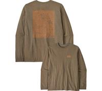 Patagonia - T-shirt da uomo in cotone riciclato - M's L/S Strataspire Responsibili-Tee Wing Grey per Uomo in Cotone - Taglia S - Grigio