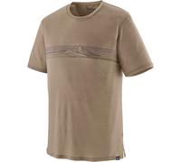 Patagonia - T-shirt in lana merino - M's Cap Cool Merino Blend Graphic Shirt Strata Stripe: Seabird Grey per Uomo in Lana Vergine - Taglia L - Grigio Grigio L