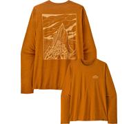 Patagonia - T-shirt traspirante - M's L/S Cap Cool Daily Shirt - Cloud Crag Cinnamon Brown Dark X-Dye per Uomo in Poliestere Riciclato - Taglia M - Marrone