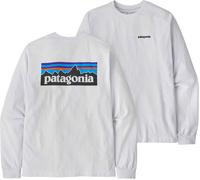Patagonia - T-shirt Uomo in Cotone riciclato - M's L/S P-6 Logo Responsibili-Tee White per Uomo in Cotone - Taglia S - Bianco