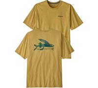 Patagonia - T-shirt urbana in cotone riciclato e poliestere riciclato - M's Flying Fish Responsibili-Tee Limestone Yellow Heritage Fitz per Uomo in Cotone - Taglia M - Giallo
