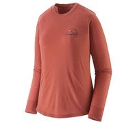 Patagonia - T-shirt in lana merino - W's L/S Cap Cool Merino Blend Graphic Shirt Imagine Moon: Potters Red per Donne in Lana Vergine - Taglia XS - rosso