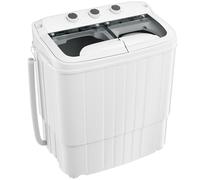 Pataku Lavatrice portatile, mini lavatrice e asciugatrice compatta da 8 kg, doppia vasca con ciclo di centrifuga, funzione di ammollo, ideale per appartamenti, dormitori, camper, campeggio, grigio