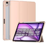 Patamiyar Custodia per iPad Air 11 Pollici M2 2024 con Portapenne Custodia per iPad Air 5a Gen 2022/Custodia per iPad Air 4a Gen 2020 iPad Air 10.9 Pollici Custodia,Standby/Riattiva Automatico - Rosa