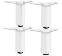 Patas Mueble Baño, 4 Piezas Patas Regulables para Muebles Pata Mesa Comedor Blancas Pata Mesa Escritorio Pies de Sofá Aleación Aluminio | Acabado Anodizada Pies de Metal Altura: 6-40cm-10cm/4"