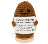 Patata Fortunata Regalo fatto a mano Originale e Divertente per lui Idea Simpatica per lei Portafortuna Famiglia, Amici Compleanno Natale Uomo Donna Peluche Motivazionale (Patata Fortunata Compleanno)