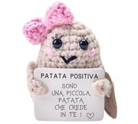Patata Girl© | Regalo Donna Carino | Idea a Sorpresa per Amica & Ragazza | Compleanno & Secret Santa | Oggetto Decorativo Kawaii Amore | Camera Rosa | Peluche Principessa | Uncinetto Positivo | Bambol