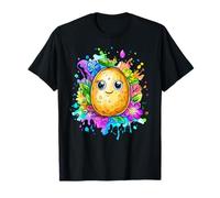 Patata Kawaii circondata da fiori colorati Maglietta