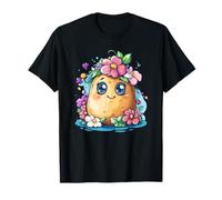 Patata Kawaii Con Fiori E Faccia Carina Maglietta