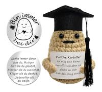 Patata positiva tedesca con cappello da addio al nubilato, portafortuna, supporto emotivo, animali di peluche, idea regalo per l'Abi 2025, regalo per la scuola che crei il portafortuna mutmacher