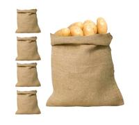 Patate 5 Pezzi 40x60 cm Riutilizzabile Naturale Grande | Grande Sacco di Iuta Per Carote Frutta Giardino Terreno Sabbia Coltivazione Semina Raccolto Fattoria Cucina Garage