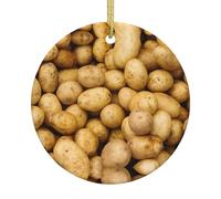 Patate da giardino che stampano decorazioni creative in ceramica per albero di Natale con corde dorate per l'ornamento domestico di vacanza