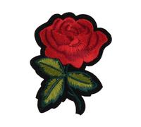 Patch Appliqué Ricamo Con Motivo Di Rosa Da Applicare Con Ferro O Cucire