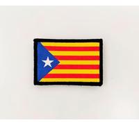 Patch Bandiera Catalogna Stellata con Colori Ufficiali - Scudo ricamato - Patch motociclistiche ricamate - Patch Militari, patch Catalogna (Stellata)