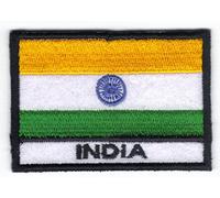 Patch BANDIERA INDIA cm 7 x 5 toppa ricamata ricamo INDIA -039