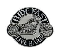 Patch Biker Ride Fast Live Hard Ricamata Termoadesiva Moto Chopper Rocker Toppa per Giubbotto Pelle Gilet Custom e tutti I Tipi Di Abbigliamento motorcycle, BIG PATCH fai da te