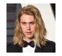 Patch Capelli Uomo Parrucca da uomo con toupet di capelli umani lunghi e fini 12 pollici, sistema sostituzione del colore biondo ombré for Parrucche per uomo