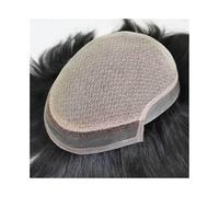 Patch Capelli Uomo Parrucca frontale in pizzo for uomo, con base in seta e capelli umani, a diamante sottile pelle in PU attorno al sistema capillare Parrucche per uomo(6x8)