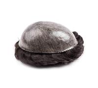 Patch Capelli Uomo Parrucchino for capelli umani for uomo 0,12-0,14 mm Protesi for maschili in pelle piena PU n. 2 Marrone Parrucche per uomo(6x8)