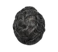 Patch Capelli Uomo Topper for capelli umani naturali con grigi for uomo, toupee for, protesi capillare for, pizzo svizzero, parrucche in PU for indiani for Parrucche per uomo(1B30)