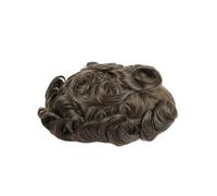 Patch Capelli Uomo Topper for capelli umani naturali con grigi for uomo, toupee for, protesi capillare for, pizzo svizzero, parrucche in PU for indiani for Parrucche per uomo(410#)