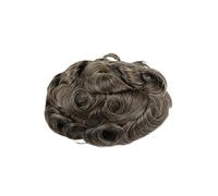 Patch Capelli Uomo Topper for capelli umani naturali con grigi for uomo, toupee for, protesi capillare for, pizzo svizzero, parrucche in PU for indiani for Parrucche per uomo(420#)