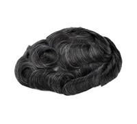 Patch Capelli Uomo Topper for capelli umani naturali con grigi for uomo, toupee for, protesi capillare for, pizzo svizzero, parrucche in PU for indiani for Parrucche per uomo(1B10#)